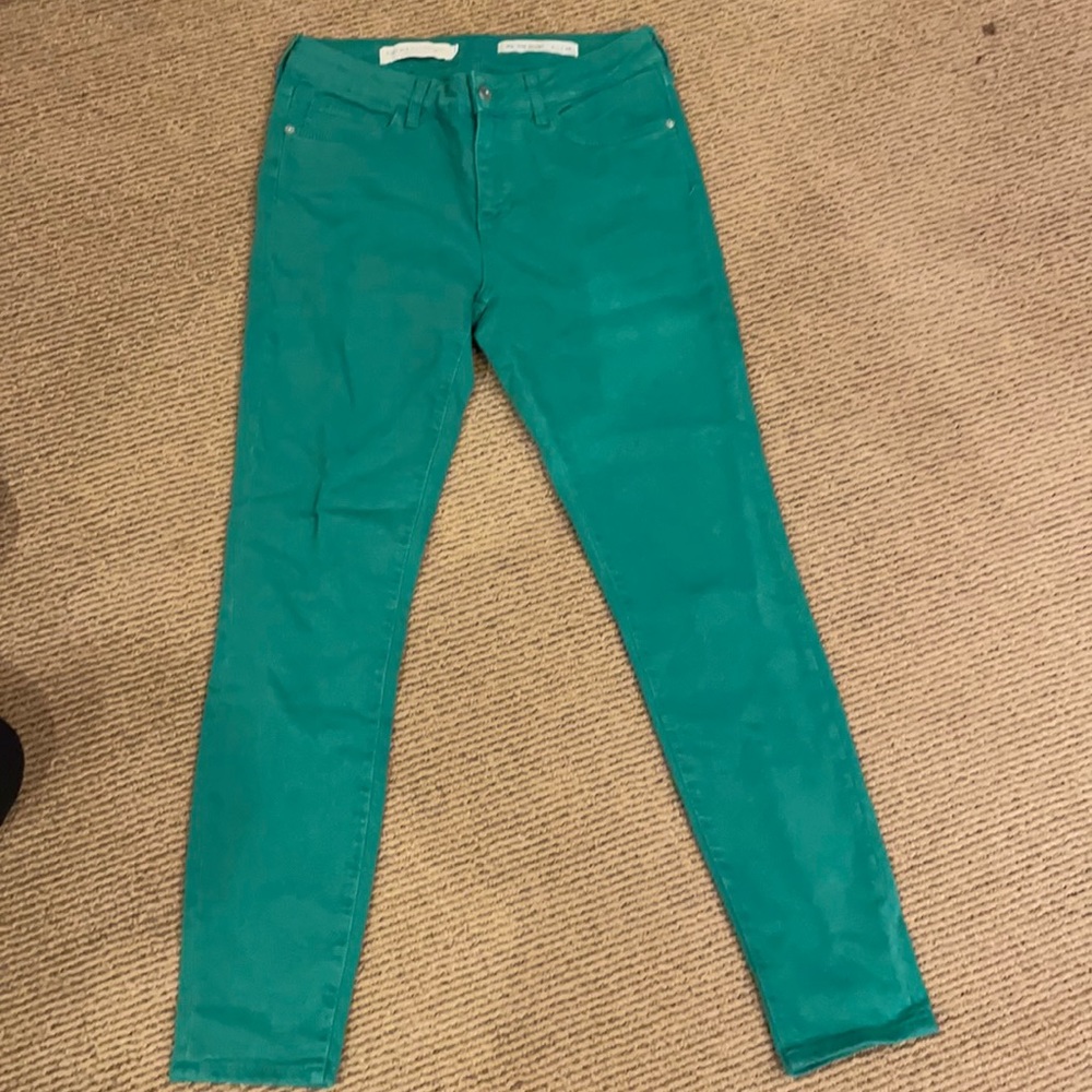 Anthropologie green mid rise jeans